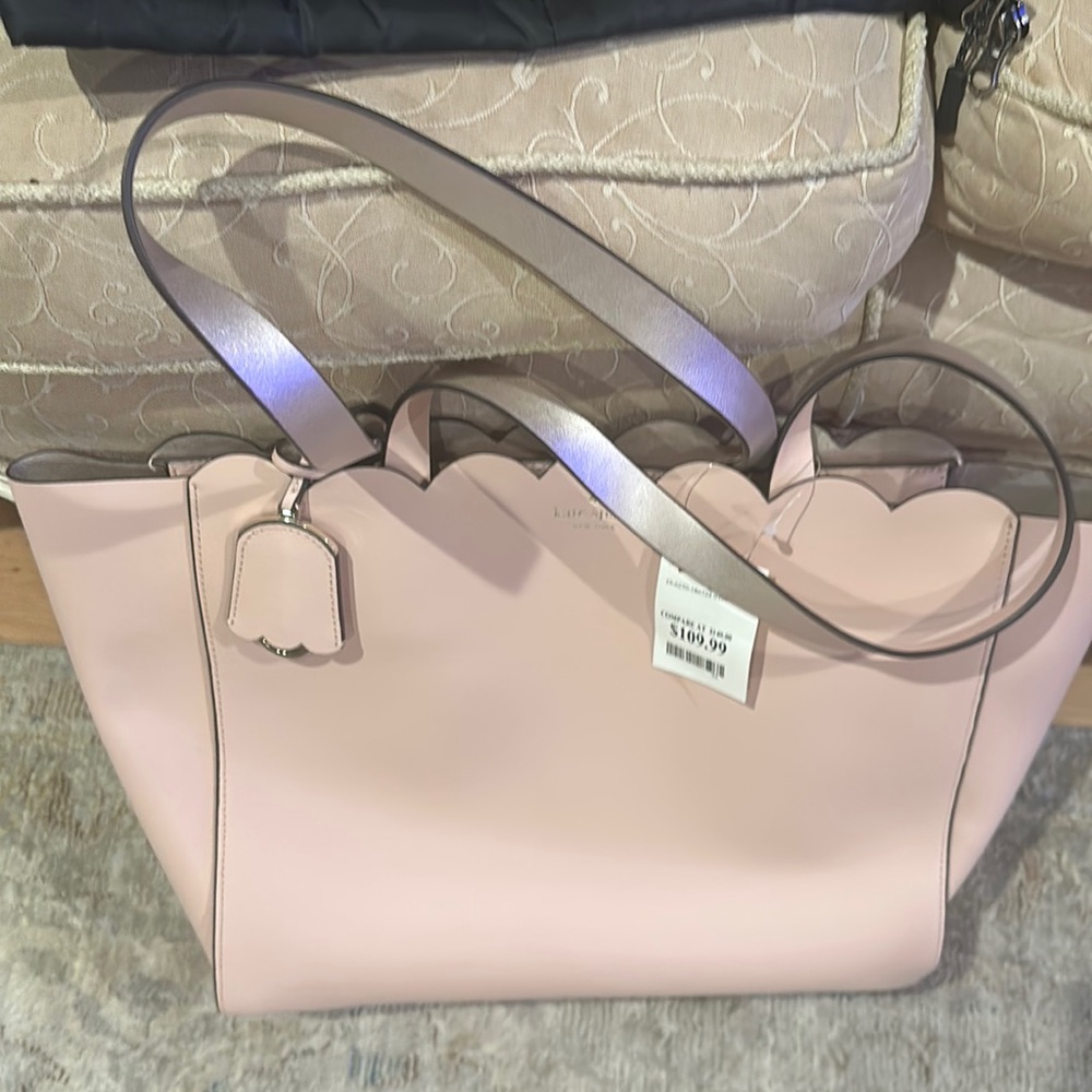 COPY - Kate Spade Scalloped Edge Pink Tote w/Tassel